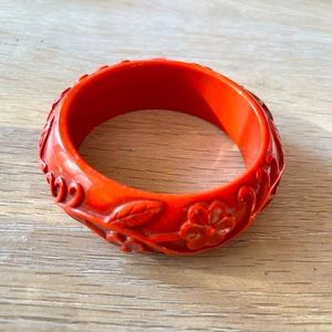 Red / deep coral plastic bangle
